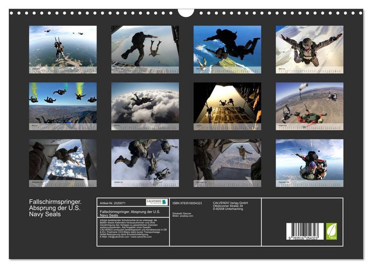Produktbild: Fallschirmspringer. Absprung der U.S. Navy Seals (Wandkalender 2026 DIN A3 quer), CALVENDO Monatskalender