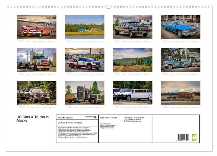 Produktbild: US Cars & Trucks in Alaska (Wandkalender 2026 DIN A2 quer), CALVENDO Monatskalender