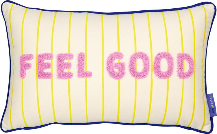 Produktbild: Kissen (ca 42 x 26cm) / I love myself - gelbe Streifen