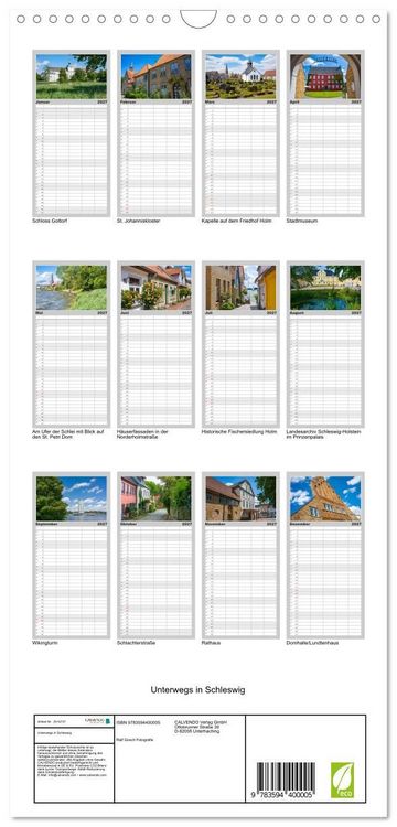 Produktbild: Familienplaner 2027 - Unterwegs in Schleswig mit 5 Spalten (Wandkalender, 21 x 45 cm) CALVENDO