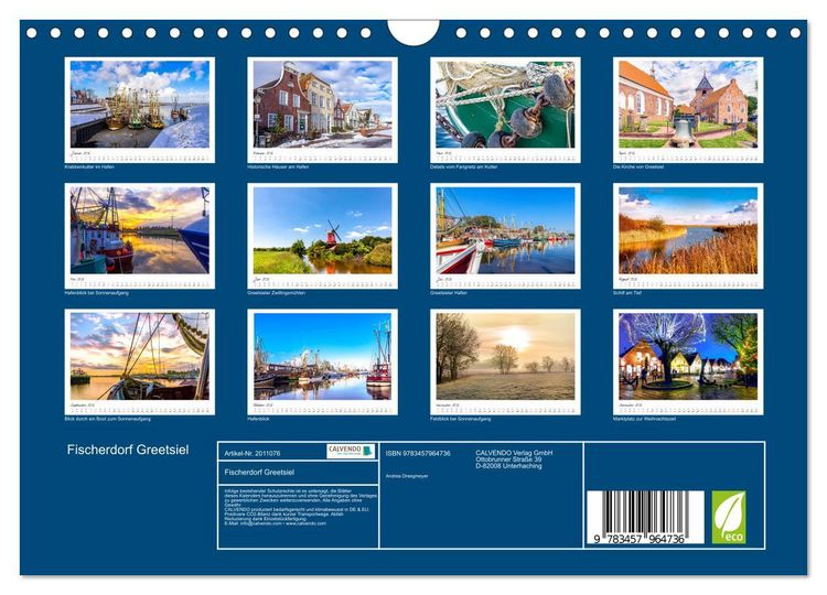 Produktbild: Fischerdorf Greetsiel (Wandkalender 2026 DIN A4 quer), CALVENDO Monatskalender