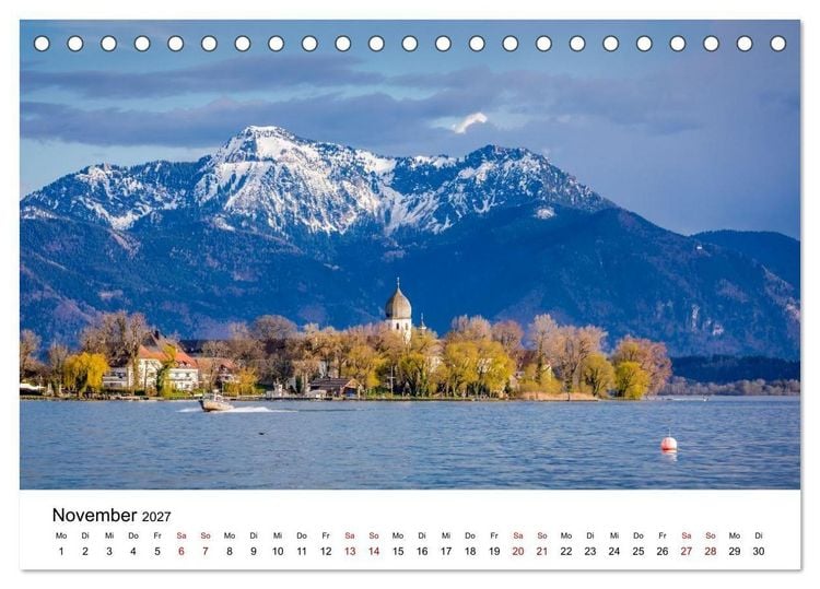 Produktbild: Bayerische Seen - Wo die Berge das Wasser ber&uuml;hren (Tischkalender 2027 DIN A5 quer), CALVENDO Monatskalender