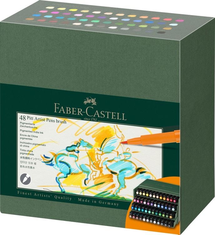Produktbild: Faber-Castell Tuschestifte Pitt Artist Pens Brush, 48er Atelierbox