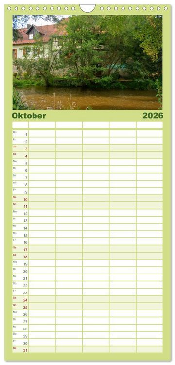 Produktbild: Familienplaner 2026 - In und um Ostheim vor der Rh&ouml;n mit 5 Spalten (Wandkalender, 21 x 45 cm) CALVENDO