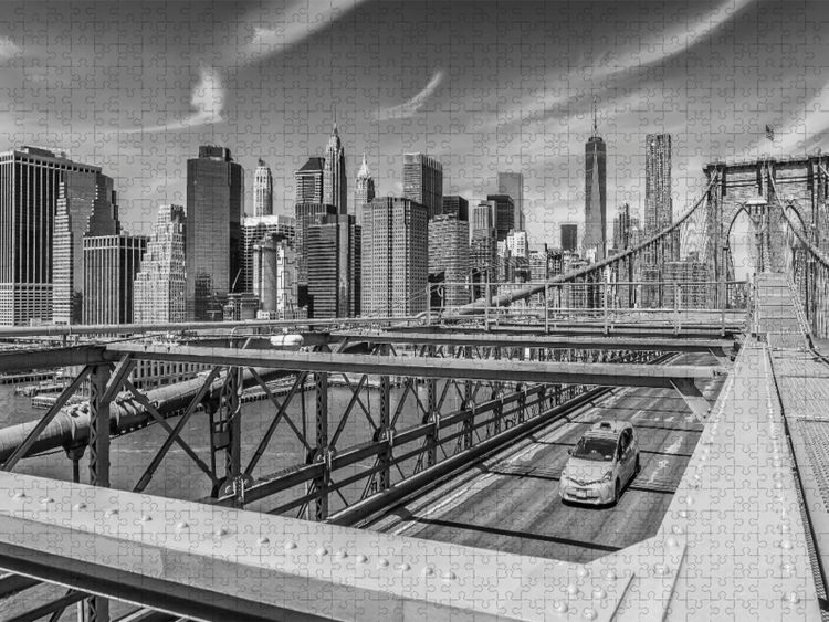 Produktbild: CALVENDO Puzzle BROOKLYN BRIDGE Blick auf Manhattan | 1000 Teile Lege-Gr&ouml;&szlig;e 64x48cm Foto-Puzzle f&uuml;r gl&uuml;ckliche Stunden