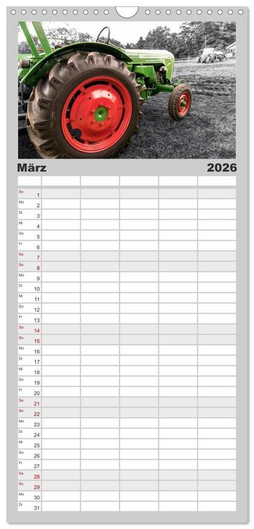 Produktbild: Familienplaner 2026 - Trecker-Liebhaber mit 5 Spalten (Wandkalender, 21 x 45 cm) CALVENDO