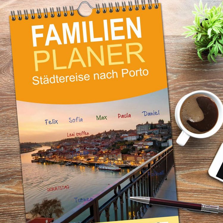Produktbild: Familienplaner 2026 - St&auml;dtereise nach Porto mit 5 Spalten (Wandkalender, 21 x 45 cm) CALVENDO