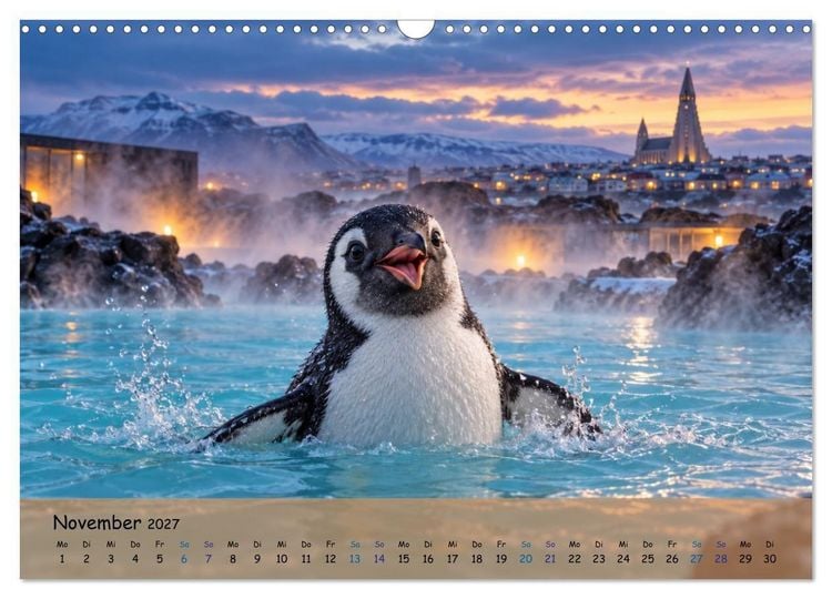 Produktbild: Pinguins gro&szlig;e Weltreise (Wandkalender 2027 DIN A3 quer), CALVENDO Monatskalender