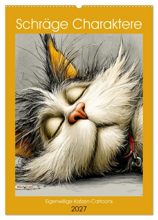 Produktbild: Schr&auml;ge Charaktere. Eigenwillige Katzen-Cartoons (Wandkalender 2027 DIN A2 hoch), CALVENDO Monatskalender