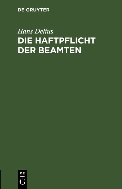 Produktbild: Die Haftpflicht der Beamten