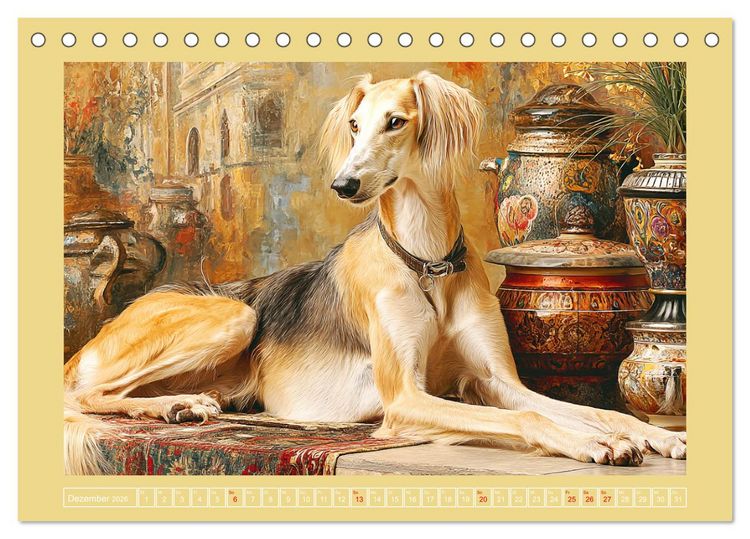 Produktbild: Windhunde. Seelenfl&uuml;sterer zwischen Anmut, Tempo und Stille (Tischkalender 2026 DIN A5 quer), CALVENDO Monatskalender