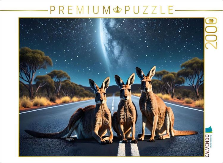 Produktbild: CALVENDO Puzzle K&auml;ngurus unter traumhaftem Sternenhimmel der australischen Nacht | 2000 Teile Lege-Gr&ouml;&szlig;e 90x67cm Foto-Puzzle f&uuml;r gl&uuml;ckliche Stunden