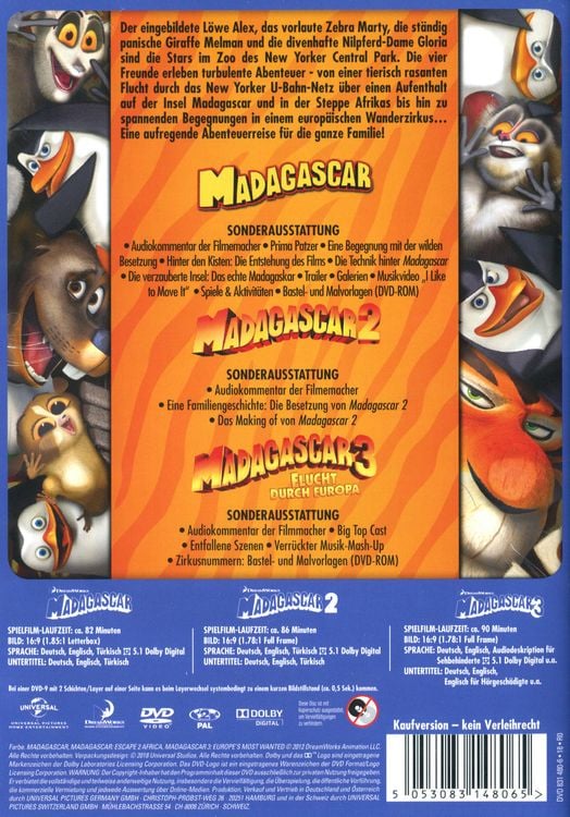 Produktbild: Madagascar 1-3 [3 DVDs]