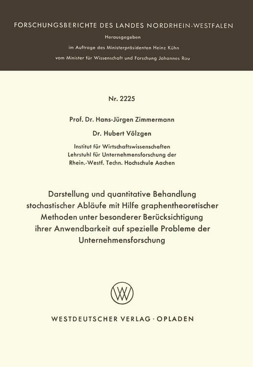 Produktbild: Darstellung und quantitative Behandlung stochastischer Abl&auml;ufe mit Hilfe graphentheoretischer Methoden unter besonderer Ber&uuml;cksichtigung ihrer Anwendb