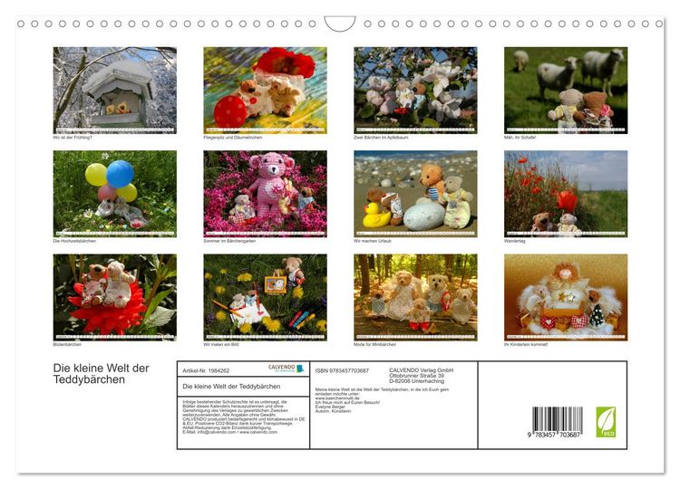 Produktbild: Die kleine Welt der Teddyb&auml;rchen (Wandkalender 2026 DIN A3 quer), CALVENDO Monatskalender