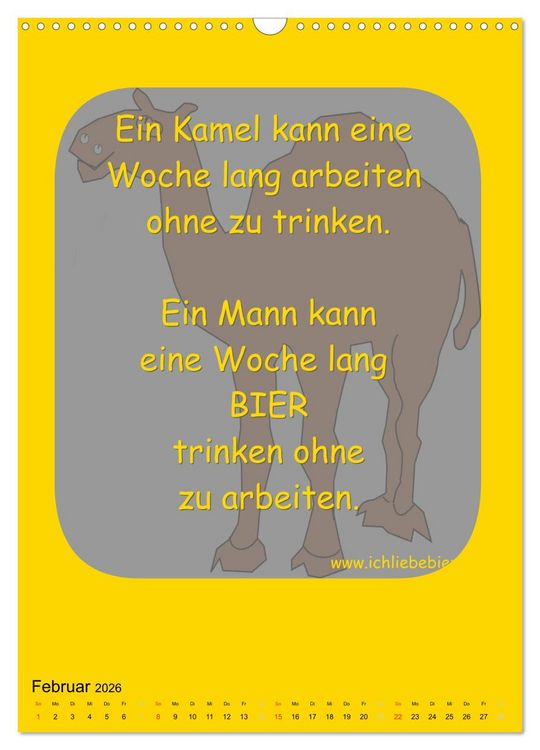 Produktbild: Ich liebe Bier (Wandkalender 2026 DIN A3 hoch), CALVENDO Monatskalender