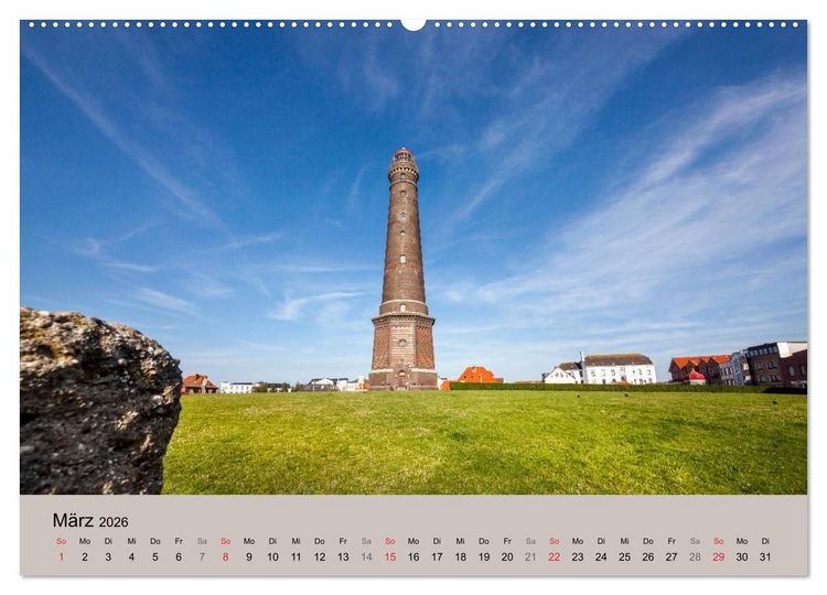 Produktbild: Nordseeinsel Borkum - Inselrausch im Hochseeklima (Wandkalender 2026 DIN A2 quer), CALVENDO Monatskalender