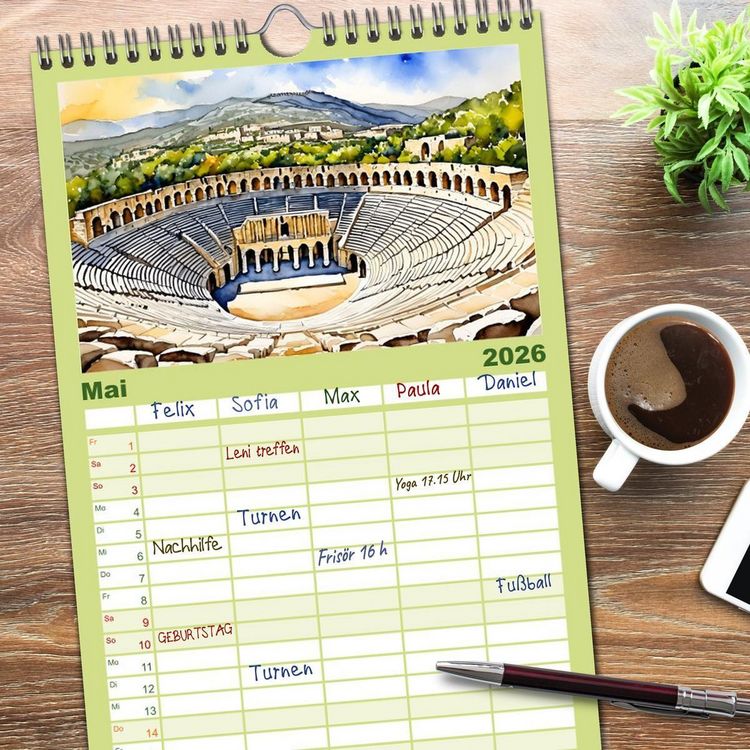 Produktbild: Familienplaner 2026 - T&uuml;rkei - Land auf zwei Kontinenten mit 5 Spalten (Wandkalender, 21 x 45 cm) CALVENDO