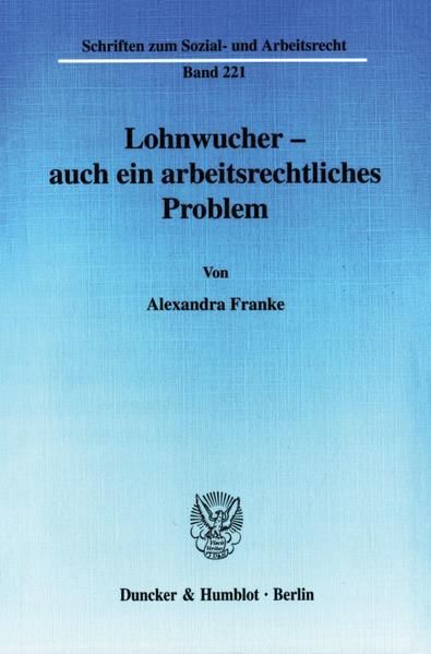 Produktbild: Lohnwucher - auch ein arbeitsrechtliches Problem.