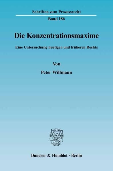 Produktbild: Die Konzentrationsmaxime.