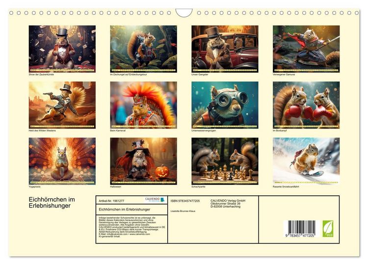 Produktbild: Eichh&ouml;rnchen im Erlebnishunger (Wandkalender 2026 DIN A3 quer), CALVENDO Monatskalender