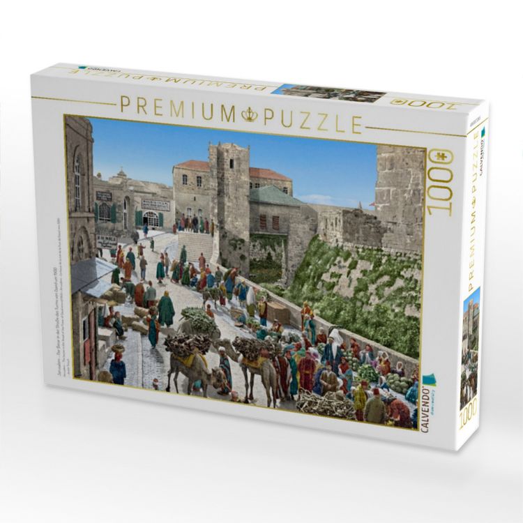 Produktbild: CALVENDO Puzzle Jerusalem - Der Basar in der Stra&szlig;e des Turms von David um 1900 | 1000 Teile Lege-Gr&ouml;&szlig;e 64x48cm Foto-Puzzle f&uuml;r gl&uuml;ckliche Stunden