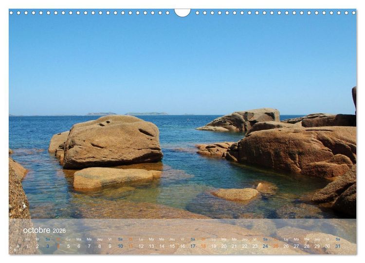 Produktbild: BRETAGNE La C&ocirc;te de granit rose (Calendrier mural 2026 DIN A3 vertical), CALVENDO calendrier mensuel