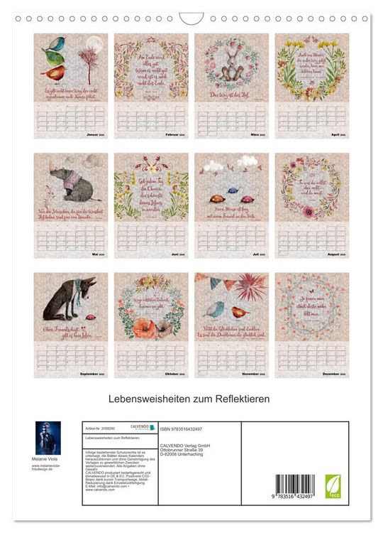 Produktbild: Lebensweisheiten zum Reflektieren (Wandkalender 2026 DIN A3 hoch), CALVENDO Monatskalender