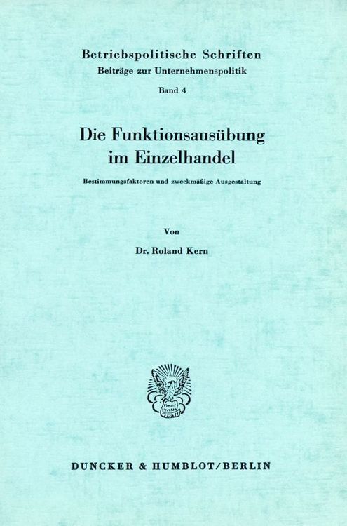 Produktbild: Die Funktionsaus&uuml;bung im Einzelhandel.
