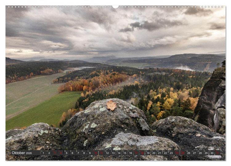 Produktbild: Die S&auml;chsische Schweiz / Faszination Sandsteingebirge (hochwertiger Premium Wandkalender 2026 DIN A2 quer), Kunstdruck in Hochglanz