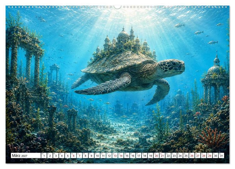 Produktbild: Atlantis der Träume - Magische Unterwasserwelten voller Fantasie (Wandkalender 2027 DIN A2 quer), CALVENDO Monatskalender