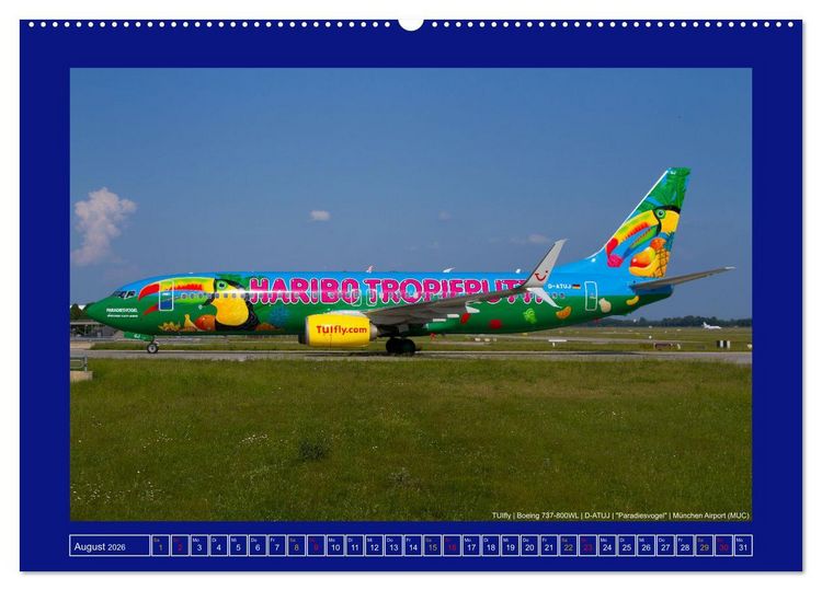 Produktbild: Bunte Airliner (hochwertiger Premium Wandkalender 2026 DIN A2 quer), Kunstdruck in Hochglanz