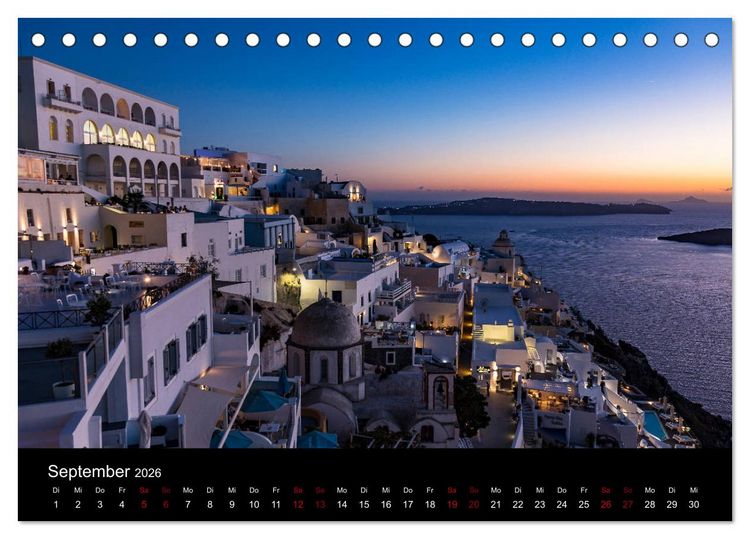Produktbild: Reiseziele in Griechenland (Tischkalender 2026 DIN A5 quer), CALVENDO Monatskalender