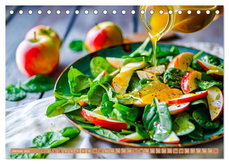 Produktbild: Alles Apfel oder was?! - K&ouml;stliche Apfelgerichte f&uuml;r jede Gelegenheit! (Tischkalender 2026 DIN A5 quer), CALVENDO Monatskalender