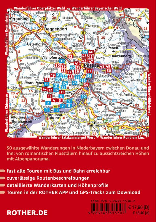 Produktbild: ROTHER Wanderf&uuml;hrer Niederbayerisches B&auml;derdreieck. 50 Touren im Bayerischen Thermenland