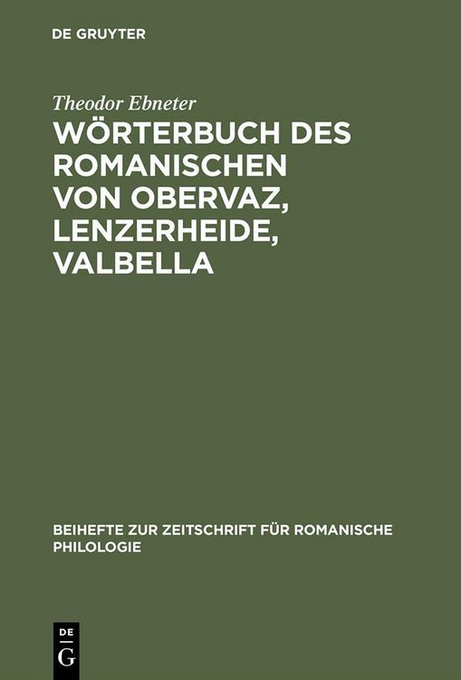 Produktbild: W&ouml;rterbuch des Romanischen von Obervaz, Lenzerheide, Valbella