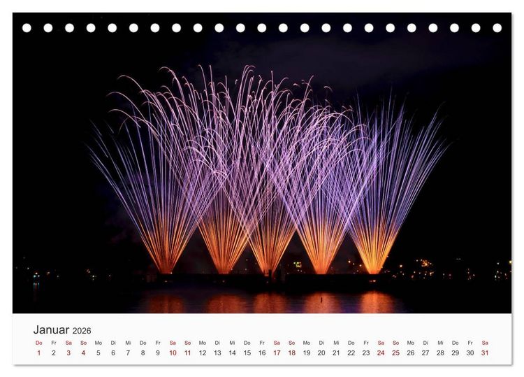 Produktbild: Feuerwerke - Kunstwerke am Himmel (Tischkalender 2026 DIN A5 quer), CALVENDO Monatskalender