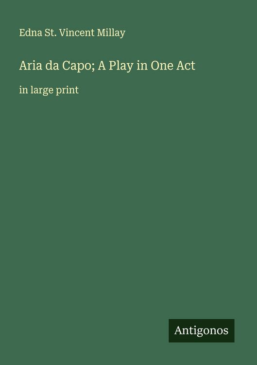 Produktbild: Aria da Capo; A Play in One Act
