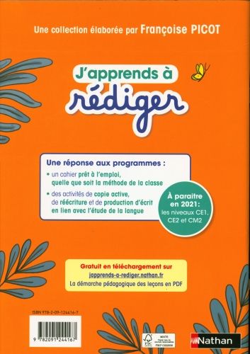 Produktbild: J'apprends &agrave; r&eacute;diger, cahier CM1
