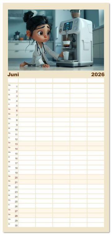 Produktbild: Familienplaner 2026 - Nur ein paar Semester Medizin mit 5 Spalten (Wandkalender, 21 x 45 cm) CALVENDO