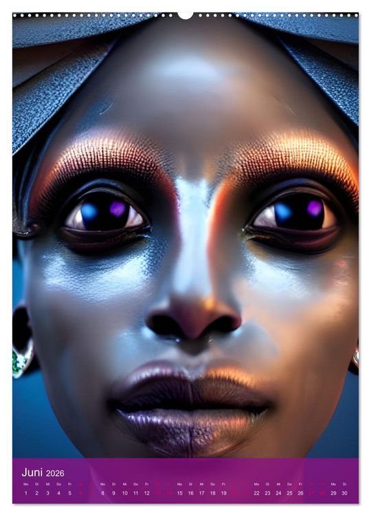 Produktbild: Voodoo-Sch&ouml;nheiten - Computertr&auml;ume aus der KI (hochwertiger Premium Wandkalender 2026 DIN A2 hoch), Kunstdruck in Hochglanz