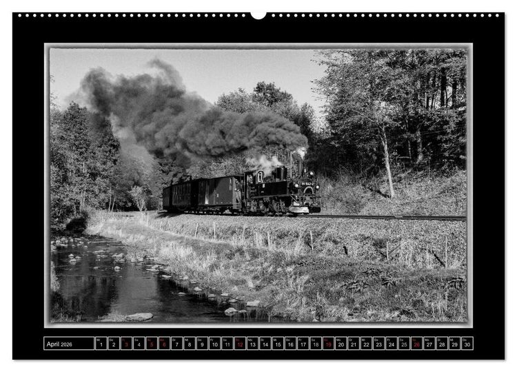 Produktbild: Unter Dampf - Mit der Pre&szlig;nitztalbahn durchs Erzgebirge (hochwertiger Premium Wandkalender 2026 DIN A2 quer), Kunstdruck in Hochglanz
