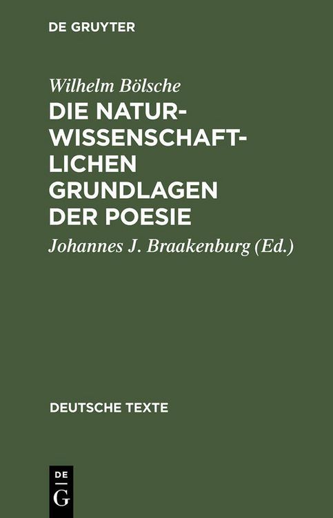 Produktbild: Die naturwissenschaftlichen Grundlagen der Poesie