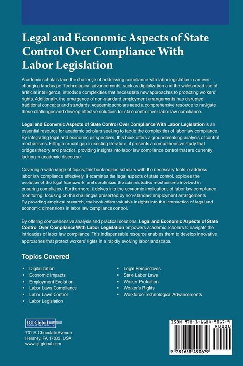 Produktbild: Legal and Economic Aspects of State Control Over Compliance With Labor Legislation