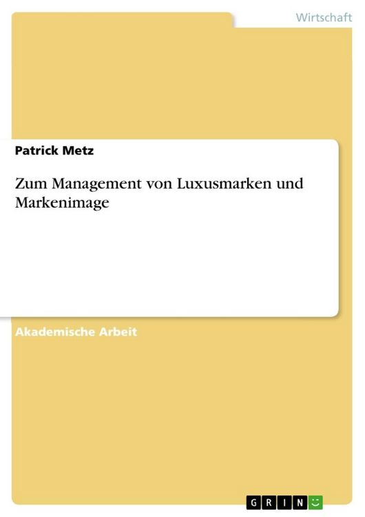 Produktbild: Zum Management von Luxusmarken und Markenimage