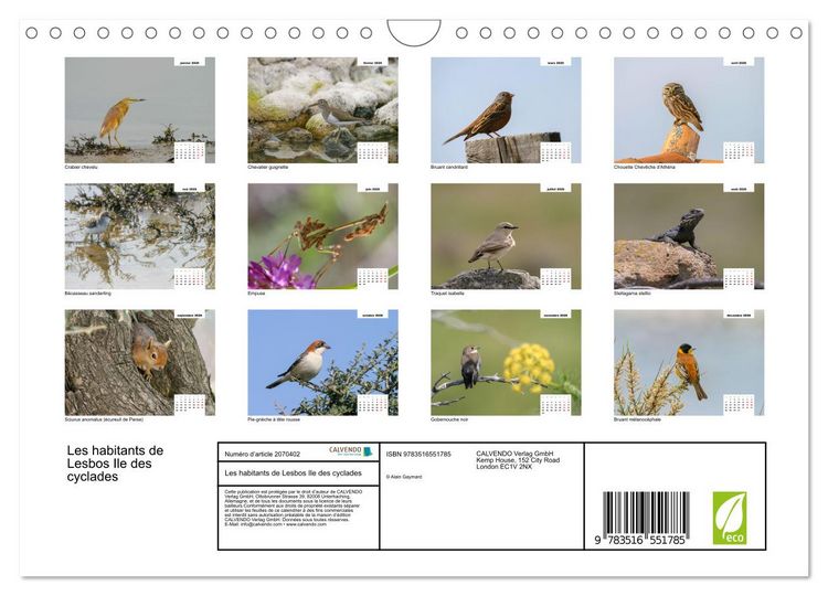 Produktbild: Les habitants de Lesbos Ile des cyclades (Calendrier mural 2026 DIN A4 vertical), CALVENDO calendrier mensuel