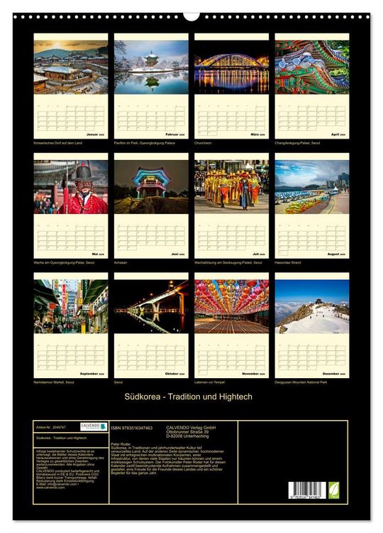 Produktbild: S&uuml;dkorea - Tradition und Hightech (Wandkalender 2026 DIN A2 hoch), CALVENDO Monatskalender