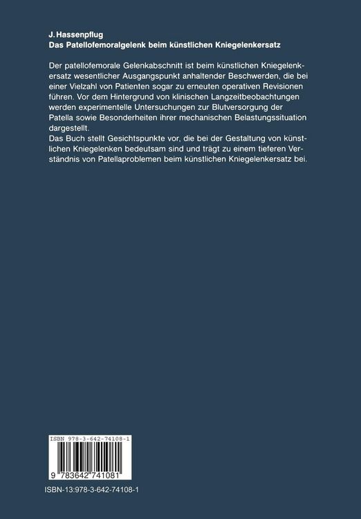 Produktbild: Das Patellofemoralgelenk beim k&uuml;nstlichen Kniegelenkersatz