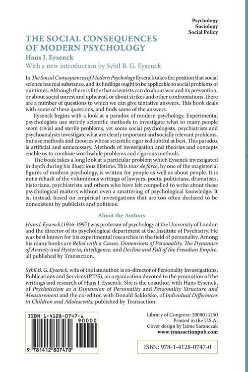 Produktbild: The Social Consequences of Modern Psychology