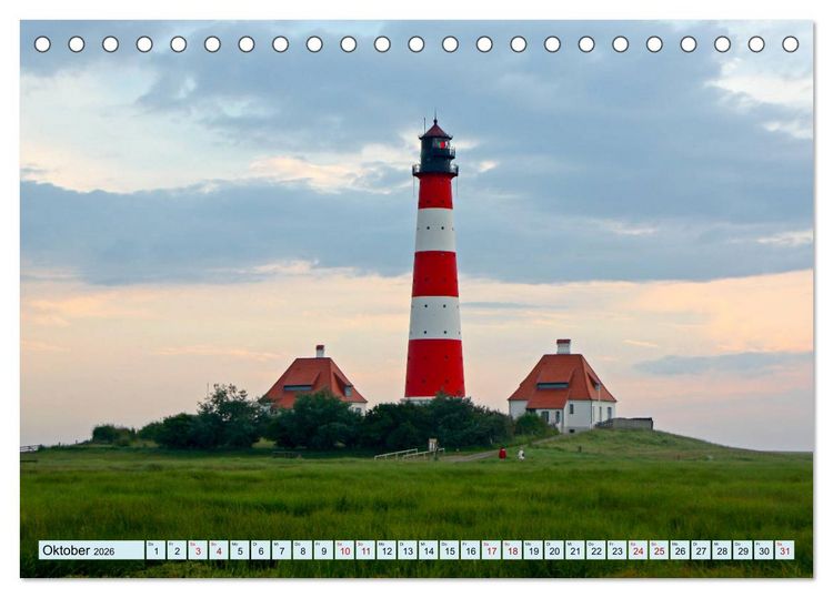 Produktbild: Leuchtt&uuml;rme - Maritime Leuchtfeuer an den K&uuml;sten (Tischkalender 2026 DIN A5 quer), CALVENDO Monatskalender